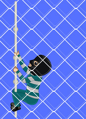 Thief Climbing on Pole