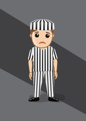 Sad Prisoner in Prisoner Dress