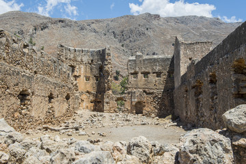 Zerfallenes, venezianisches Kastell bei Loutro an der Südküste von Kreta (bei Sfakia), Griechenland