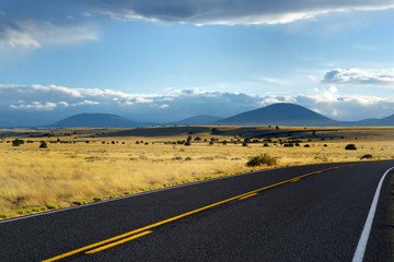 Beautiful endless wavy road in Arizona desert