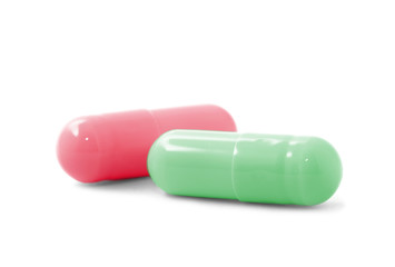 pills capsules isolated on white background