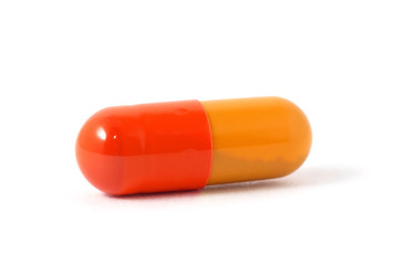 pills capsules isolated on white background