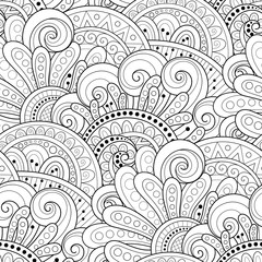 Vector Seamless Monochrome Floral Pattern