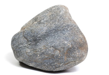 Single natural stone on white background