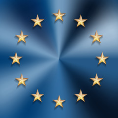 European Union flag with gold stars