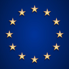 European Union flag with gold stars