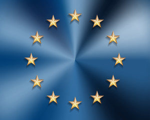 European Union flag with gold stars