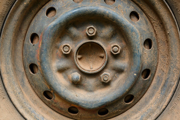 old metal alloy wheel car vehicle