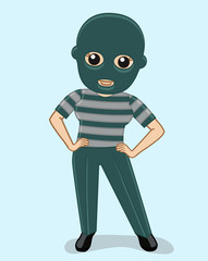 Female Thief with Face Mask