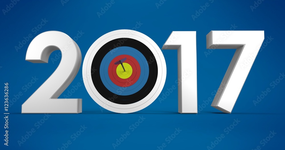 Poster composite image of composite image of number with sports target