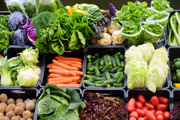 Fresh organic vegetables at farmers market © MNStudio