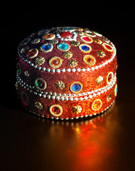 jewelry box over black background