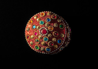 jewelry box over black background