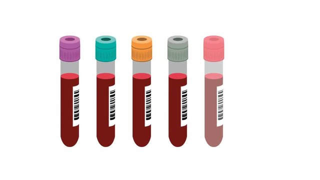 Video animation of blood test tubes