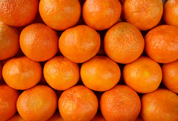 oranges on market stall.
