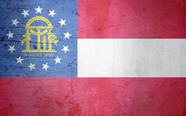 A grunge illustration of the state flag of Georgia