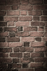 Empty brick wall. Grungy bricks with nice texture. Background with copy space.