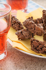 Chocolate covered cornflake cakes or clusters