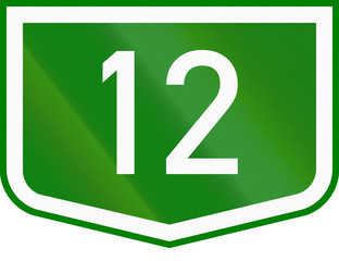 Route shield of a numbered main road in Hungary