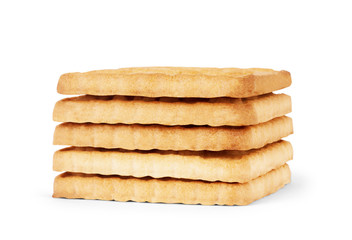 Stack of cookies isolated on white background