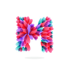 M letter logo formed by hearts.