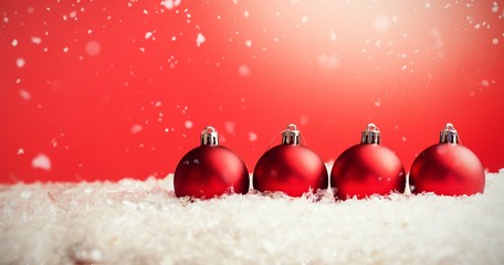 Composite image of snow falling