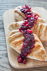 Grilled chicken with cranberry sauce