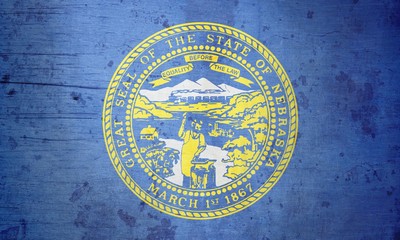A grunge illustration of the state flag of Nebraska 