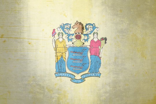 A grunge illustration of the state flag of New Jersey 