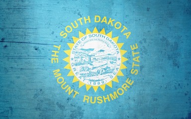 A grunge illustration of the state flag of South Dakota 