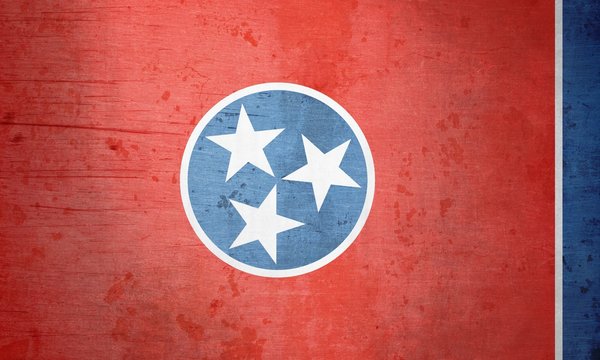 A grunge illustration of the state flag of Tennessee 