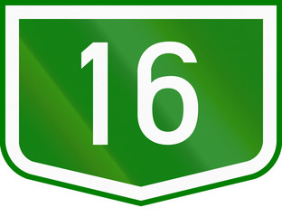 Route shield of a numbered main road in Hungary