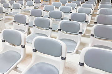 Naklejka premium empty grey public seat on waiting area