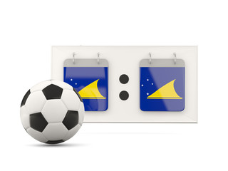 Flag of tokelau, football with scoreboard