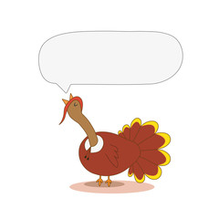 Happy Thanksgiving Celebration Design with Cartoon Turkey