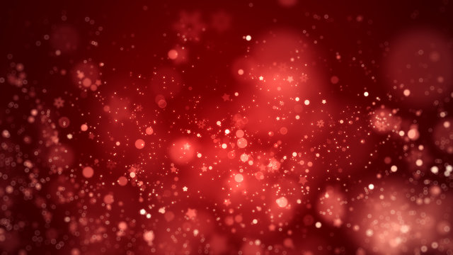 Christmas Background, Snowflakes, Star, Red Christmas Background.