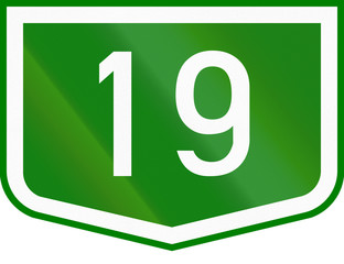 Route shield of a numbered main road in Hungary