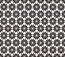 Vector Seamless Black and White Floral Pattern