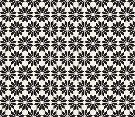 Vector Seamless Black and White Floral Pattern