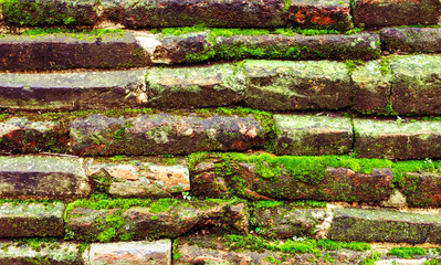 texture of red old brick wall