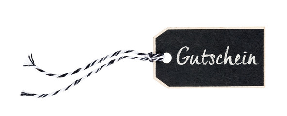 Anhänger auf weißem Hintergrund - Gutschein