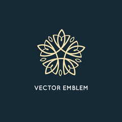 Vector logo design - cosmetics and beauty concept