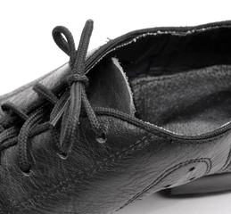 Lacing on a ballroom shoe