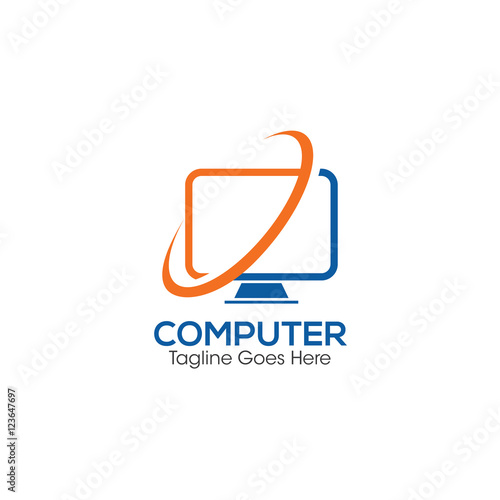 computer creative concept logo