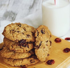Cranberry cookies, selective focus