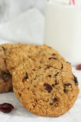 Cranberry cookies, selective focus