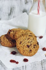 Cranberry cookies, selective focus