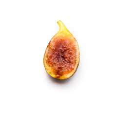 Closeup on figs fruits on white background