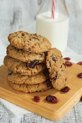 Cranberry cookies, selective focus