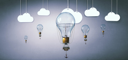 Aerostats flying high . Mixed media